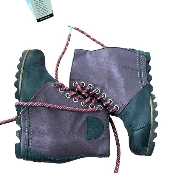 SOREL PDX Wedge Lace-Up Canvas Leather Waterproof Booties Boots 8 - Picture 7 of 12